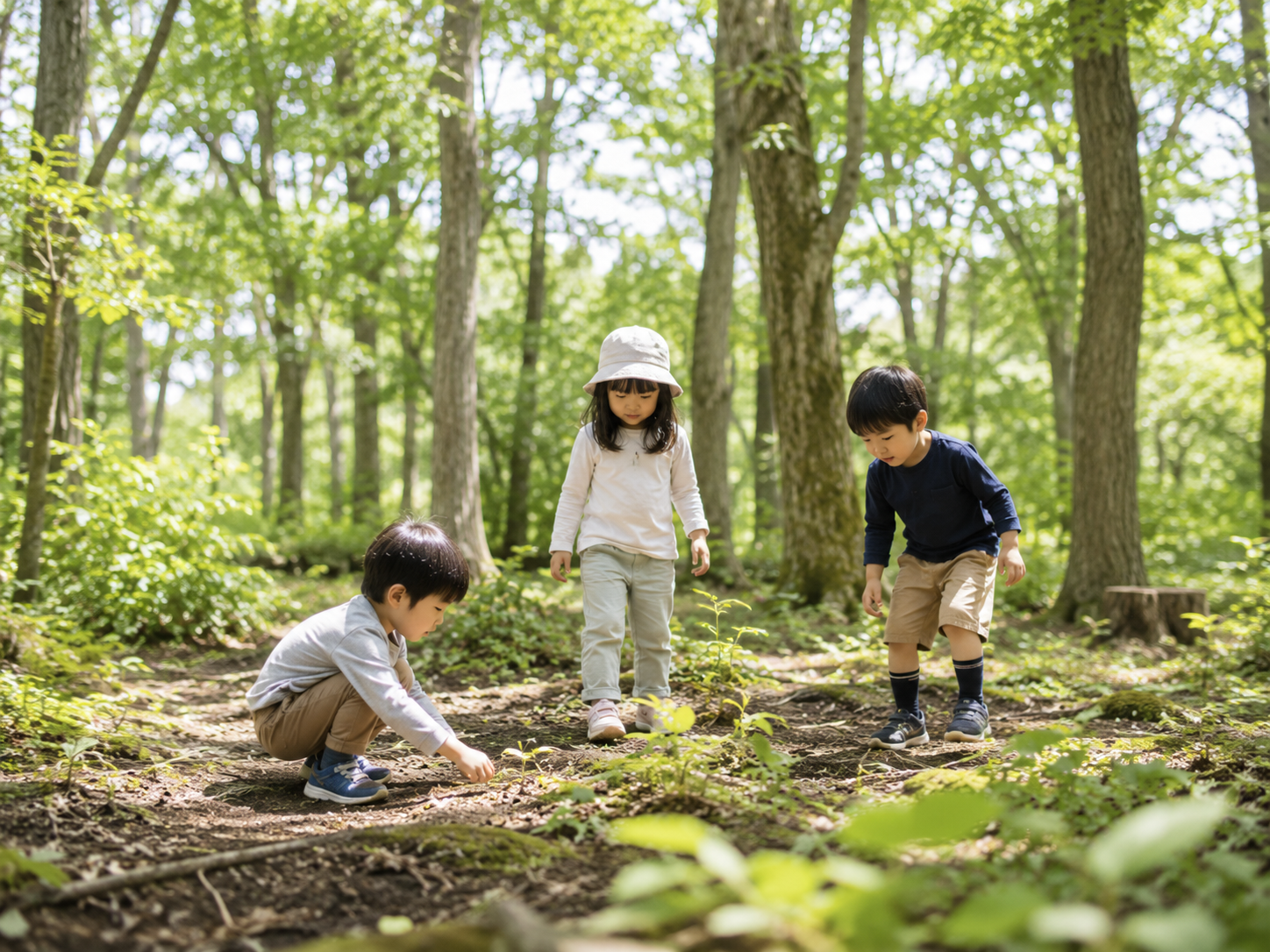 さつきの森で遊ぶ子どもたち